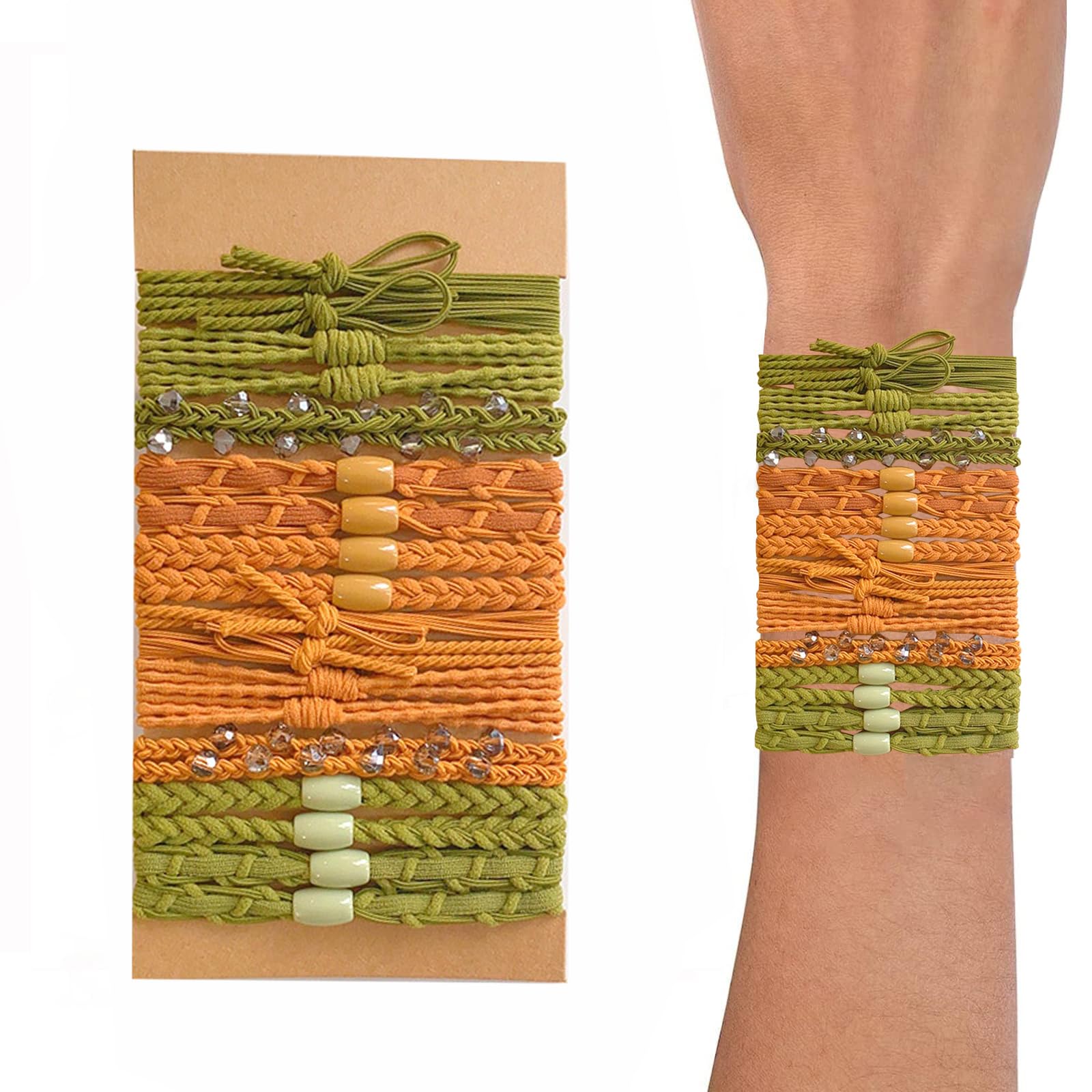 RIXERKOC Boho Hair Bobbles, 20 Count Hair Ties for Women, Elastic Fabric, Hairstyling, 1 Pack