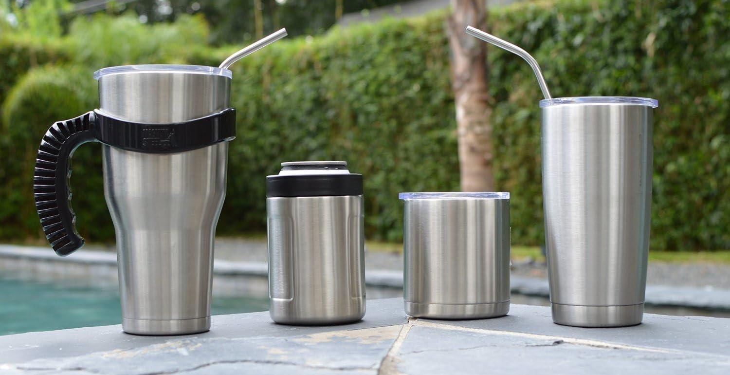 3pcs 30 oz Tumbler Replacement Lid, Spill Proof and Splash Resistant Lid & 4 Stainless Steel Drinking Straws for Fits Yeti rambler, Ozark, Cleaning Brush Included (30 oz): Kitchen & Dining
