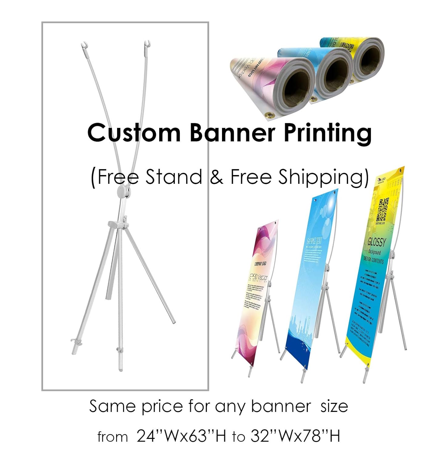 Custom Banner Any Size From 24 X 63 To 32 X78 With Adjustable