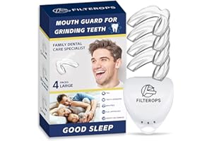 Filterops Mouth Guard for Men&Adults Grinding Teeth, Large Size, Pack of 4, Comfortable Custom Dental Guard for Adult Men, Night Guards for Clenching Teeth, Stops Bruxism, Tmj