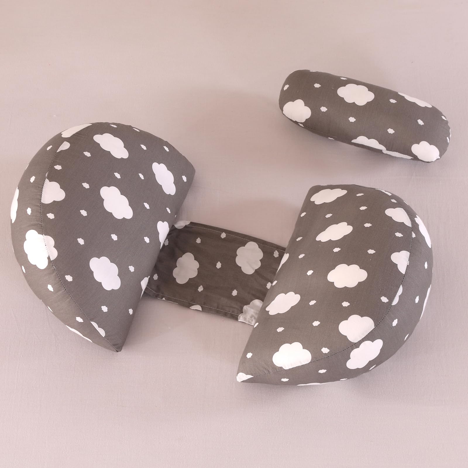 SHANNA Pregnancy Pillow for Sleeping, Wedge Full Body Pillow Pregnancy Pillows, Maternity Pillow Support for Back, Hips, Legs for Pregnant Women, With Washable Cover (Cotton Cloud Gray)