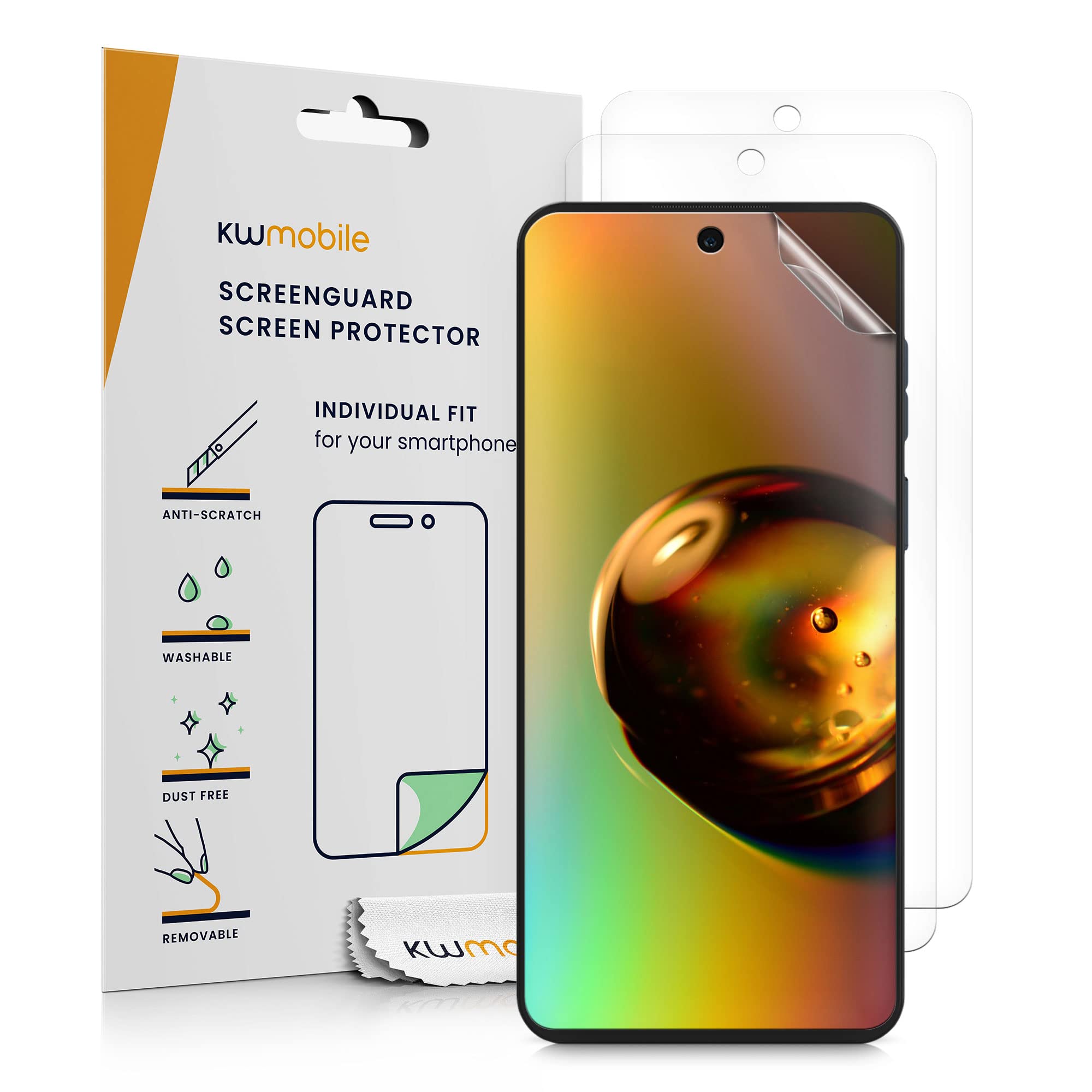 kwmobile Screen Protectors Compatible with Motorola Moto G23 / Moto G13 Screen Protector - 3x Ultra-Clear Transparent Phone Films