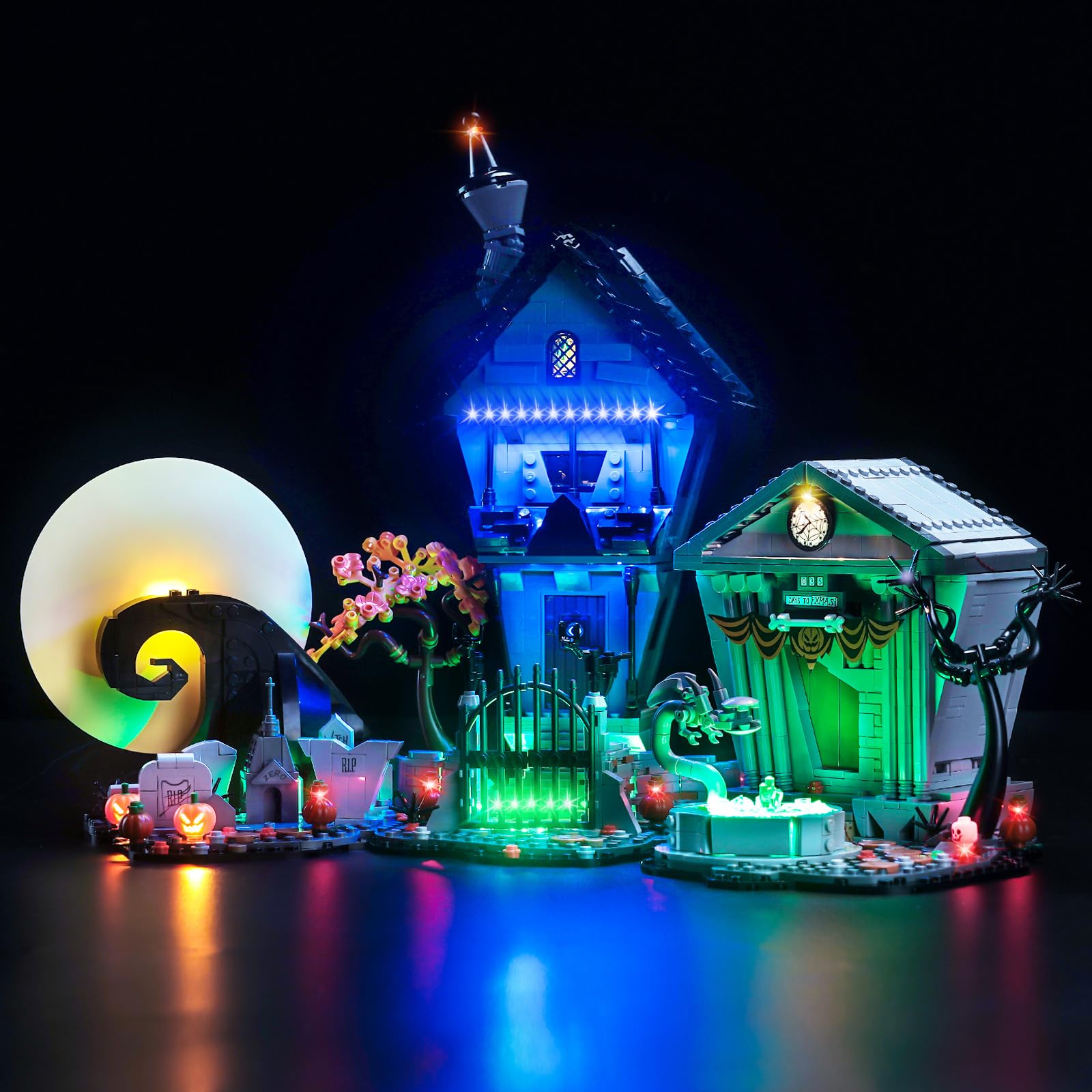 LocoLee Led Light Set Compatible with Lego Disney Tim Burton's The Nightmare Before Christmas Led Decoration Lighting Kit Compatible with Lego 21351 Building Blocks Model,Only Lights Set,No Model — image 1