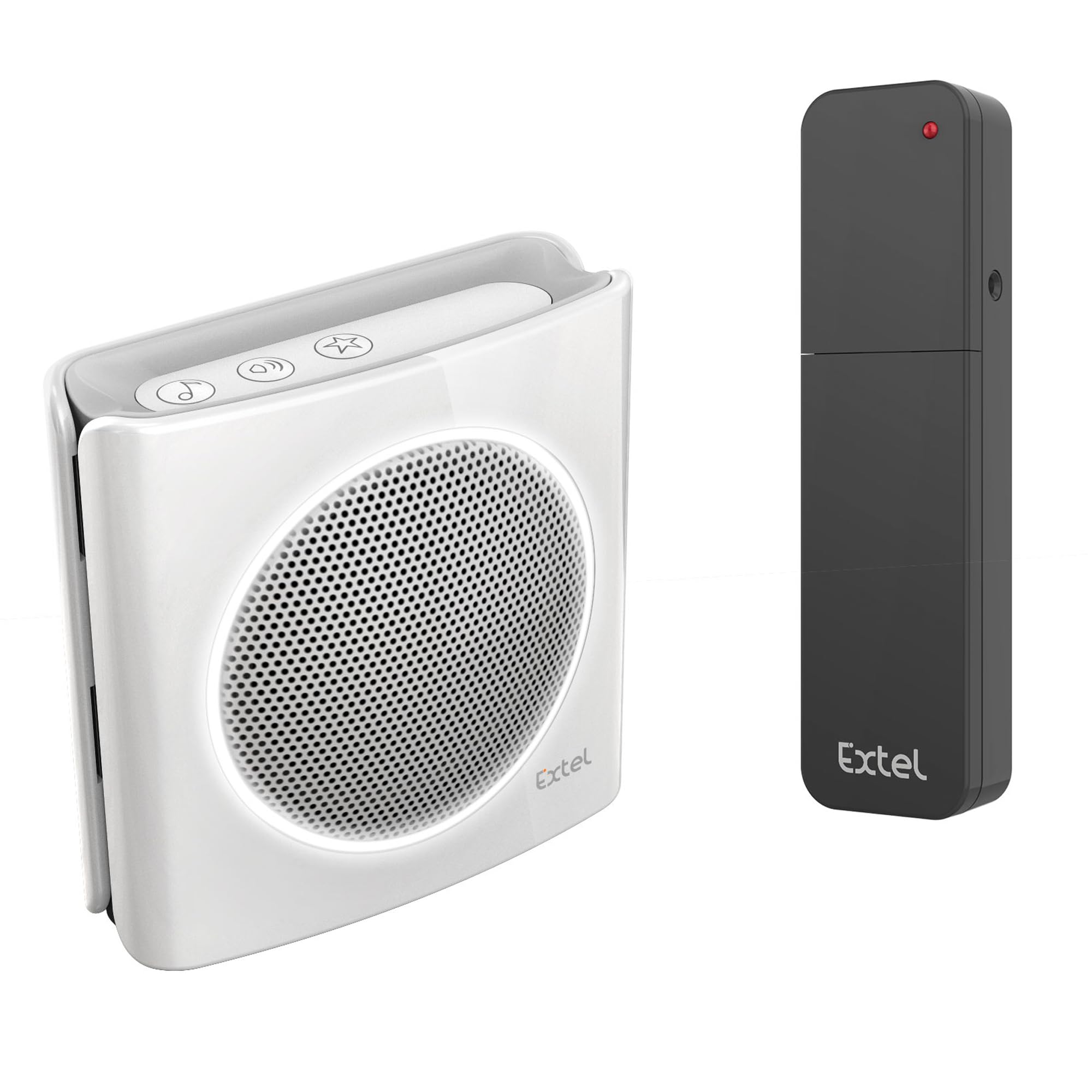 EXTEL DiBi More, universal wireless bell extension, up to 200 m range, expandable, info when the battery is low, silent mode, customizable ringtone, 6 ringtones