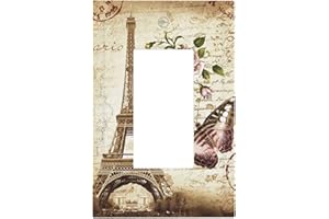 SPTVAN Paris Effiel Art 1 Gang Single Rocker/Decora/GFCI Outlet Light Switch Wall Plate Cover Decorative Electrical Faceplate for Children's Kids Boys Girls Bedroom Classroom Nursery Decor