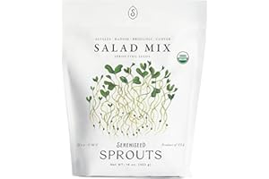SERENISEED Organic Salad Mix Sprout Seeds (16 oz) – Non-GMO, Heirloom Seeds for Sprouting and Microgreens - Alfalfa, Radish, Broccoli, and Clover