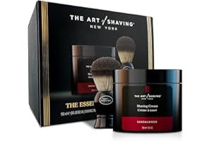 The Art of Shaving Icon Duo Kit – Sandalwood Shaving Cream (5 oz) and Shaving Brush – Prevents Shaving Burn for the Perfect Shave – Suitable for All Skin Types