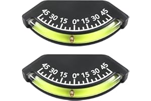 RQG 2 Pack Brass Offroad Inclinometer, High Definition Small RV Level, Boat Angle Finder Slope Indicator Camper Level Gauge, for Tractor Trailer RV Offroad Accessories 4x4