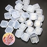 CebraBounze 48 Pcs Clear Small Plastic Storage Containers Anti Oxidation Transparent Jewelry Storage Holder for Small Item Craft, Beads, Pills, Ear Studs, Necklaces,Rings, Jewelry Case