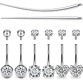 Boernfnso Internally Threaded Belly Button Rings Surgical Stee, Extra-Long & Short Simple Belly Rings, 14G Belly Piercing Jewelry,Navel Piercing Jewelry for Women Men 10mm 12mm 14mm 16mm