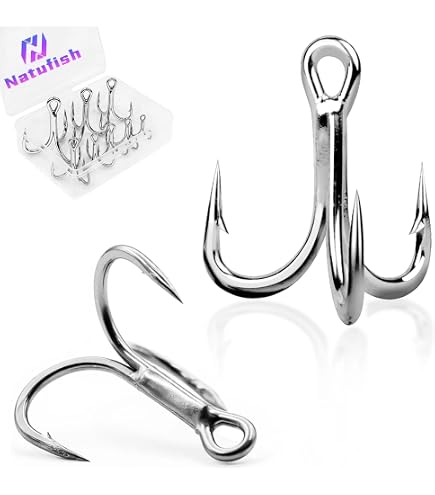 30pcs Fish WOW! Size #12 Fishing 3X Strong Treble Hooks Red Standard Shank Round Bend Size12 : Sports & Outdoors