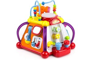 Toysery Baby Activity Center – Toddler Kids Learning & Skill Development Cube with Lights & Music. Enhance Skill Development with a 15 in 1 Game Functions Toy