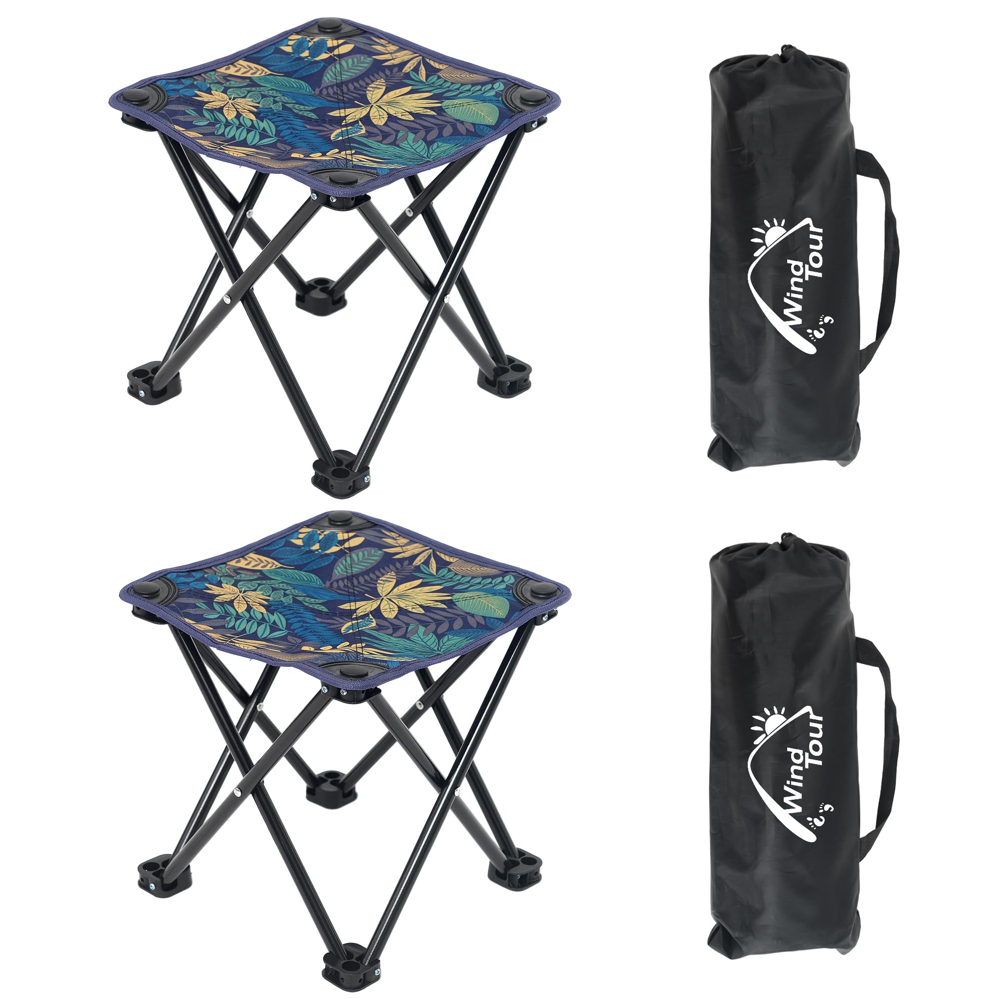 Photo 1 of Wind Tour Portable Folding Camping Stool Outdoor Camping Lightweight Samll Chair for Fishing Hiking Gardening and Beach with Carry Bag (Blue?2)