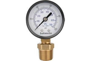 Solimeta 2" Well Pump Pressure Gauge, 0-100 PSI
