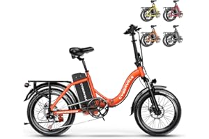 Cybervelo 1000W Folding Electric Bike, 48V 20.8AH Large Removable Battery E-Bike, 30+MPH, 80 Miles Max Range, 20" Fat Tire Electric Bike for Adults, Adult Electric Bicycles for Commute