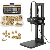 Vertical Heat Set Insert Tool Press for Plastic Parts &amp; 3D Print Components | Insertion Height 210mm,with 380PCS Threaded Inserts and quick change M2-M8 sizes heat insert tips &amp; 60W Soldering Iron