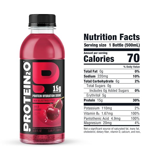 PROTEIN2O 15G WHEY PROTEIN ISOLATE HYDRATION DRINK, 350MG OF ELECTROLYTES, VITAMINS B5 & B6, LOW SUGAR, FLAVOR FUSION VARIETY PACK, 16.9 OZ BOTTLE (PACK OF 12)