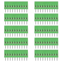 DIANN 50pcs PCB Connectors 2 Pin 5mm 0.2" Pitch