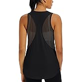 MAGCOMSEN Womens Workout Tops Racerback Tank Tops Mesh Back Breathable Sleeveless Quick Dry Running Athletic Shirts