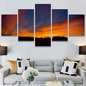 SIGNWIN 5 Panel Canvas Wall Art Colors of...