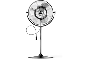 CCGIRU 5300 CFM 20" Outdoor Pedestal Fan with Misting, Industrial Pedestal Fan with 3 Speeds, Stand up Fans Heavy Duty with IP44 Enclosed Motor, Adjustable Tilt, UL Listed for Garden Barn