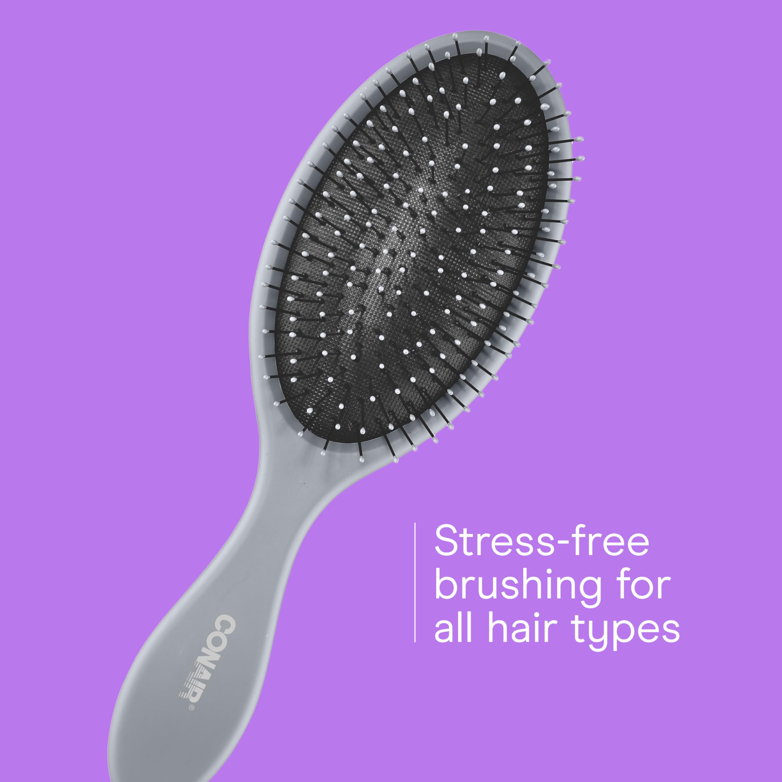 Conair Detangling Hair Brush Set 3 Pack, For Wet, Dry and All Hair Types, Detangling Brushes for Women in Blue, Pink, and Gray