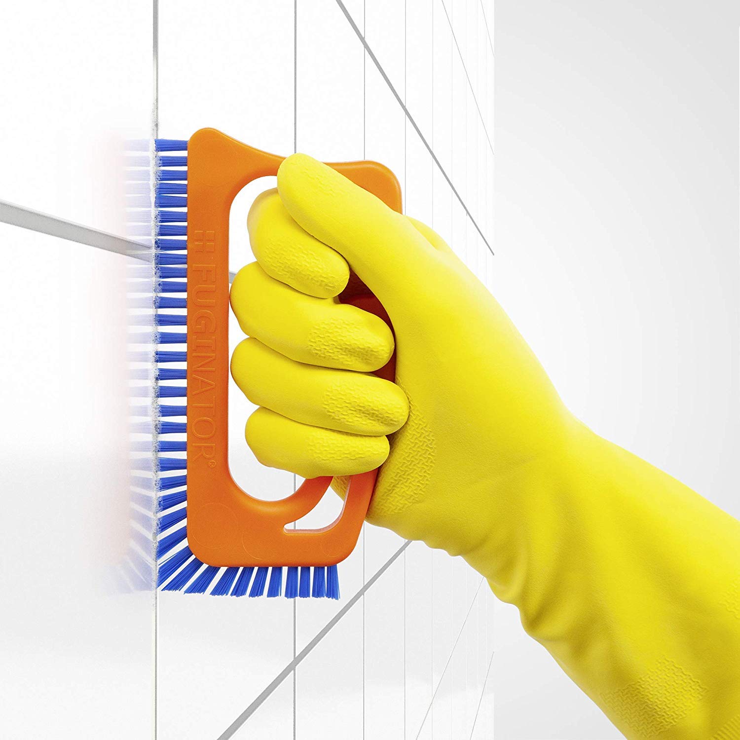 Fuginator Scrub Brush for Tile and Grout Stiff Nylon Bristle Scrubbing