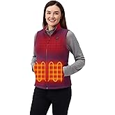 ORORO [Upgraded] Women's Heated Fleece Vest with Heated Collar and Battery, Lightweight Heating Vest Fleece
