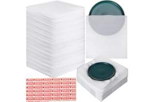 Berlune 200pcs Foam Sheets Foam Pouches Bulk for Packing Dishes Glasses, Packing Supplies for Cushioning Moving Supplies with Fragile Stickers Labels (12" X 12")