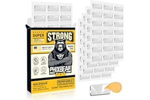 PHIXBEAR Grand mastic de montage sans résidus, ruban adhésif double face transparent pour musée, bandes de suspension fixes, 