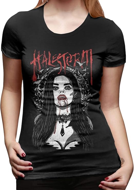 Amazon.com: Halestorm Printed Shirt Women Cotton Crewneck Short Sleeve T Shirt Tops: Clothing