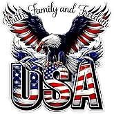 ZUKHL 2-Pack Patriotic USA Vinyl Decal, 4.72"x4.72", Suitable for Car Windows, Bumper, Motorcycles, Laptops, Glass, Walls, Waterproof Exterior Accessories #2BZ614