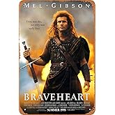 Affiche en métal du film Braveheart, signe en étain à collectionner
