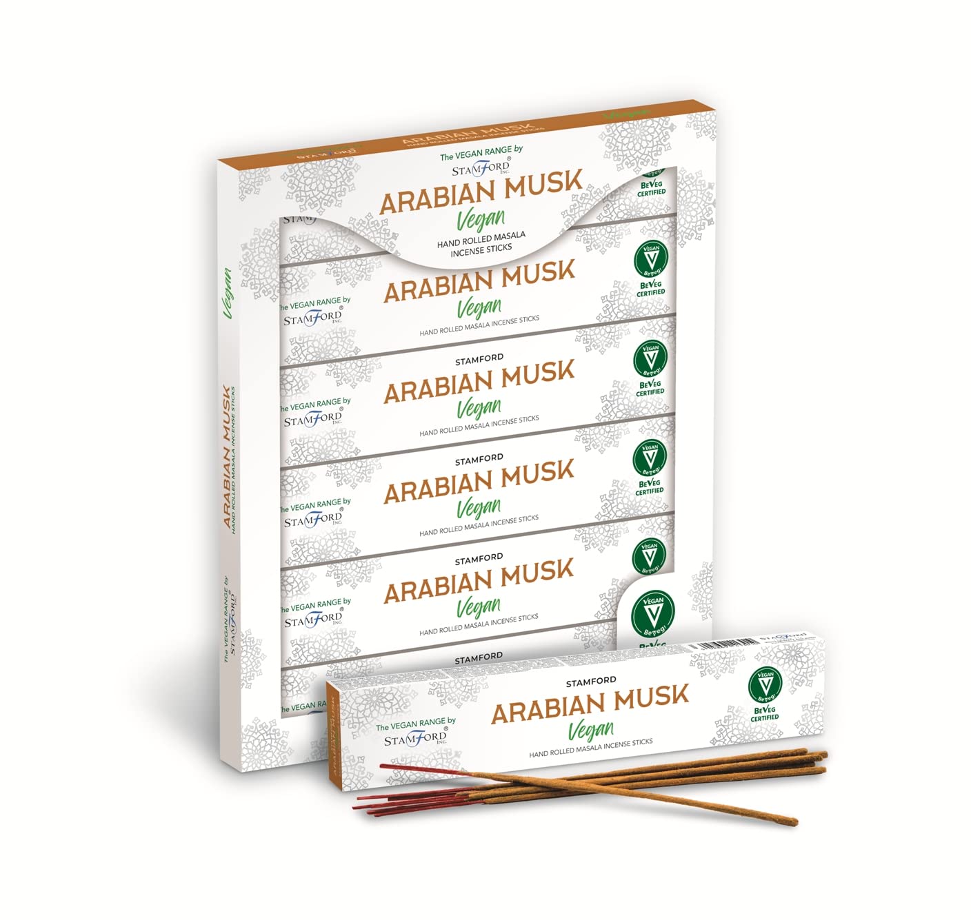Giftbrit-Stamford 90 Sticks Vegan Arabian Musk Hand Rolled Masala Incense Sticks Ideal for Meditation, Spiritual Healing, Prayers, Aromatherapy