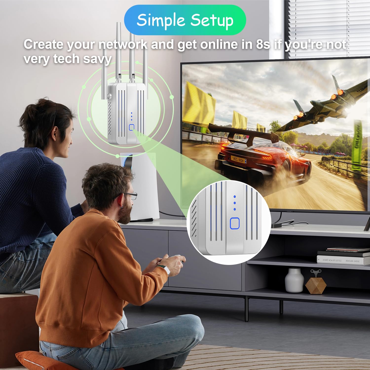 Photo 1 of WiFi Extender Signal Booster for Home: Internet Repeater Long Range Covers Up to 45+ Devices