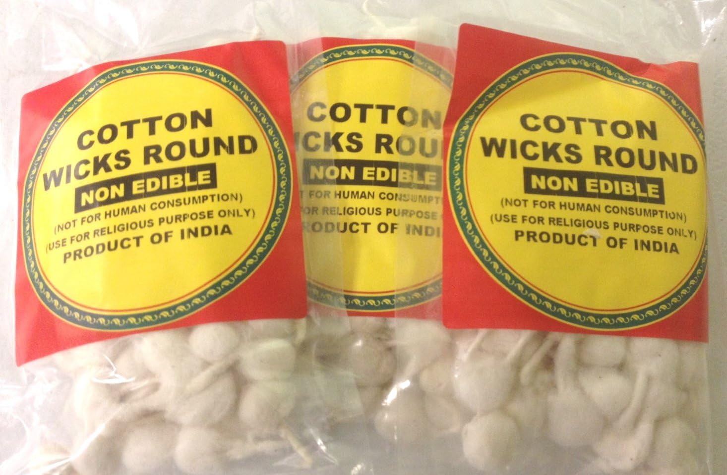 Cotton Wicks Round 14Grams, Approx. 70 Wicks (Pack Of 3 - Approx. 210 Wicks))