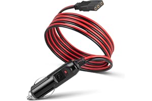 Anina CB Radio Power Cable with LED Light Compatible with Cobra Galaxy Midland 5FT Heavy Duty 16AWG Lighter Plug Adapter with 15A Fuse Protection