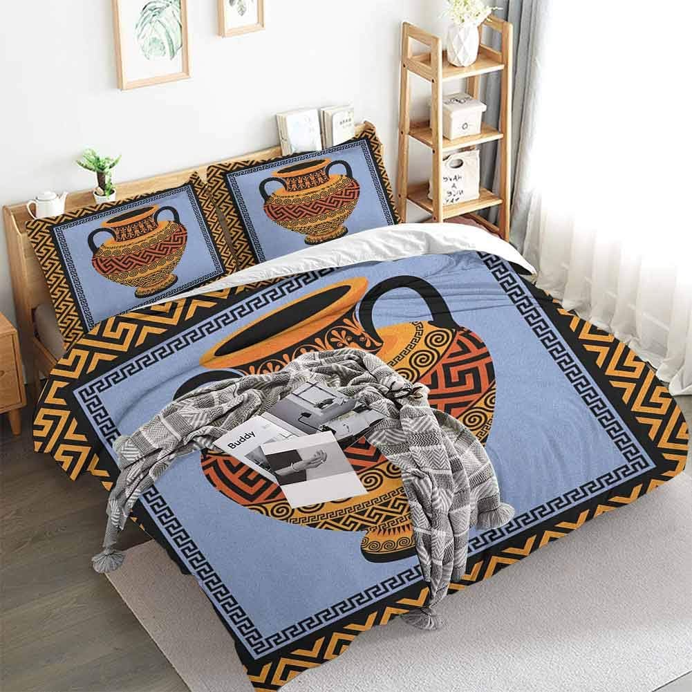 Duvet Cover Set with Zipper Closure(1 Duvet Cover + 2