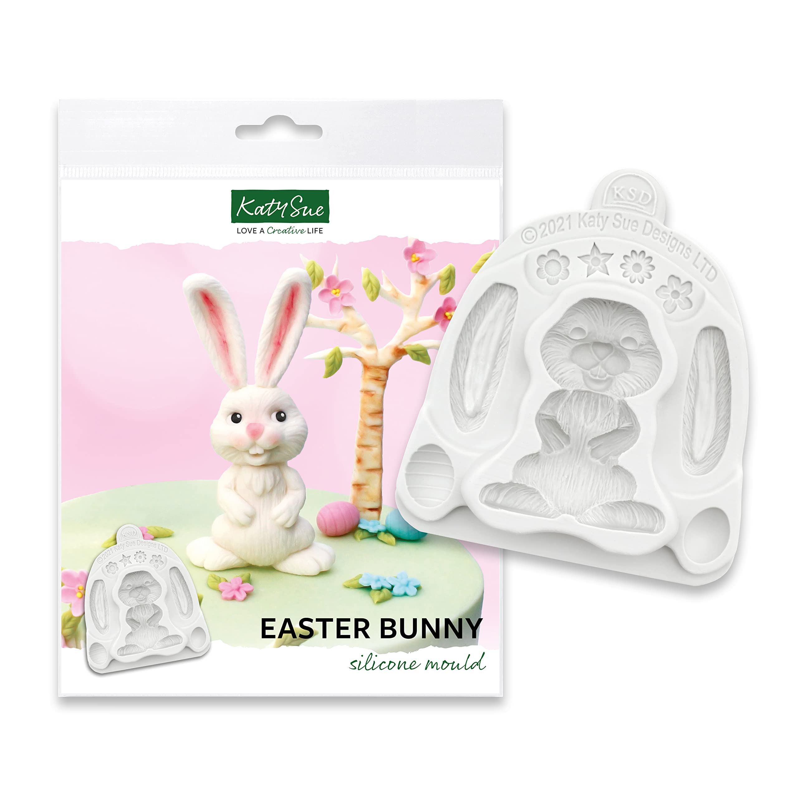 Katy Sue Easter Bunny Silicone Mould for Cookie, Cake Decorating & Craft. an Easter Bunny Animal Mould. Use with Fondant, Sugar Paste, & Air Drying Clay from Katy Sue Designs Fondant Moulds