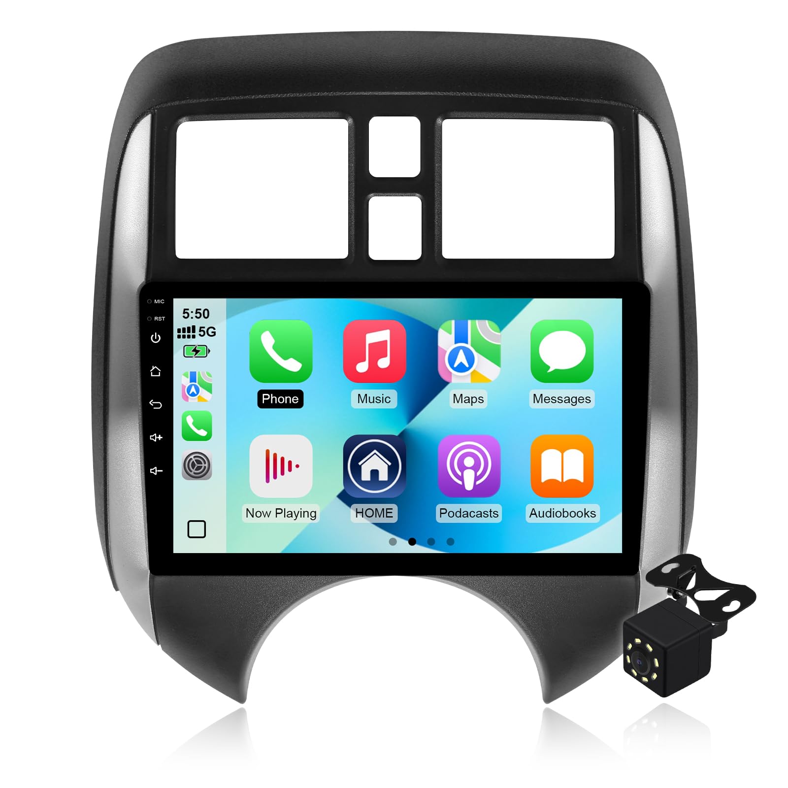 Photo 1 of 2+64G Android 14 Double Din Car Stereo for Nissan Versa Note 2014-2018 with 9 Inch Touchscreen Radio Built-in Wireless Carplay/Android Auto/GPS/Bluetooth/FM/AUX-in/SWC/Backup Camera