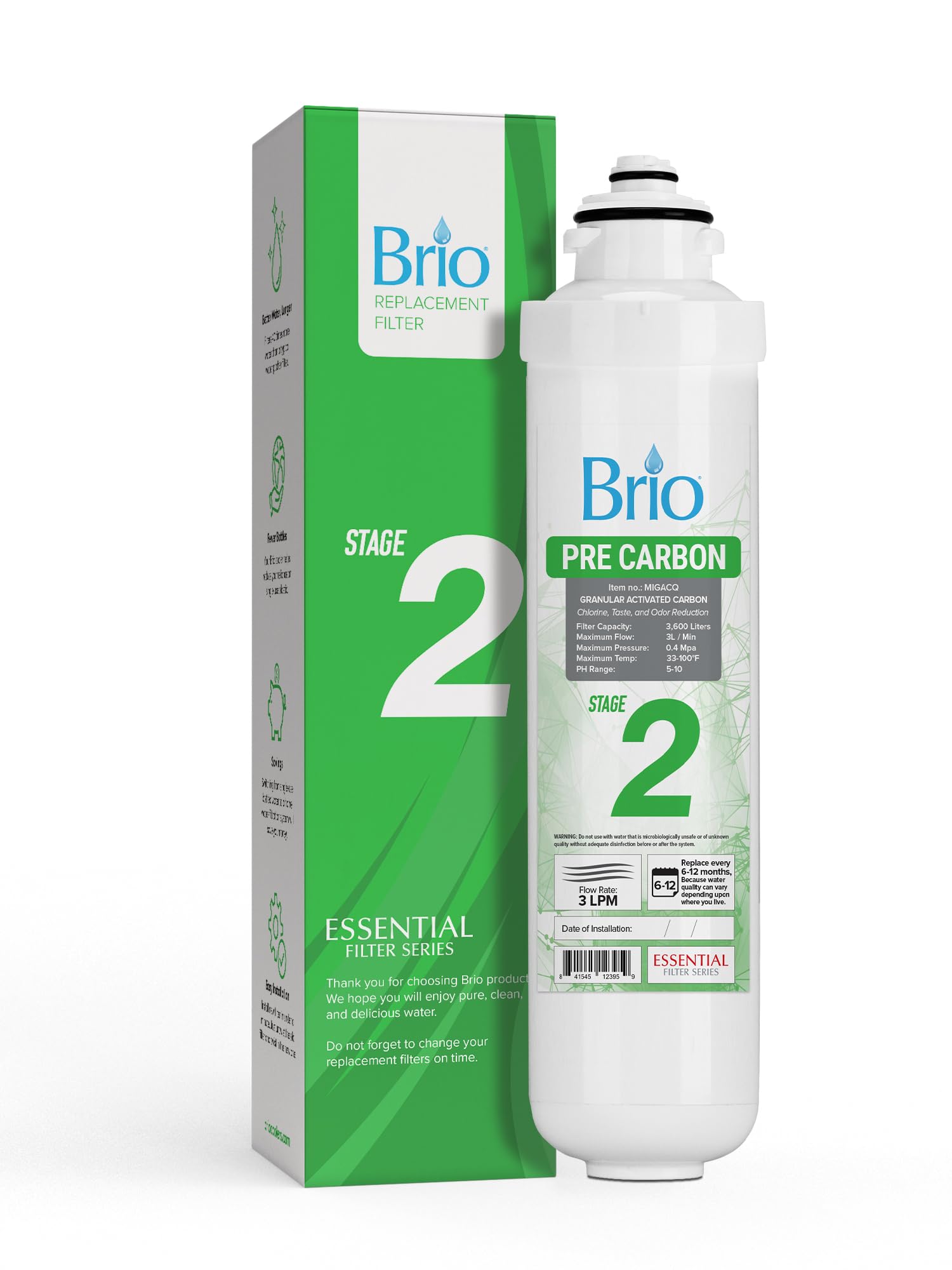 Brio Water Cooler Filter Replacement - Stage-2: Pre Carbon Granular Activated Carbon - for Brio model CLPOUROSC420RO