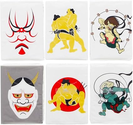 Amazon Co Jp 丸紅紙パルプ販売 Marubeni Pulp Paper ペーパータオル フルール プチ 使い捨て 3枚重ね 和柄 歌舞伎 相撲 風神雷神 ホワイト 21 21cm 10枚入 6個パック Home Kitchen