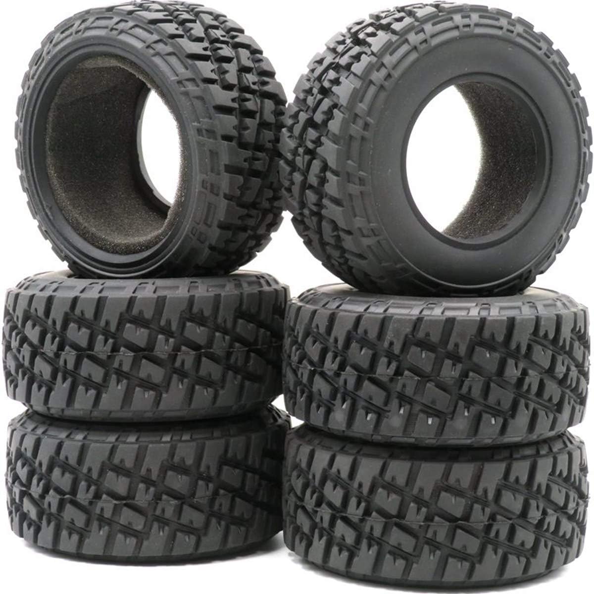 hobbysoul 6pc RC 2.2/3.0 Short Course Tires Off Road SC Tyre Fit Pro-Line RPM JConcepts SC Wheels Rims