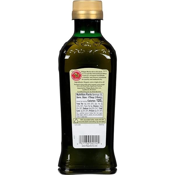 FILIPPO BERIO ORGANIC EXTRA VIRGIN OLIVE OIL 17 OZ (PACK OF 12)