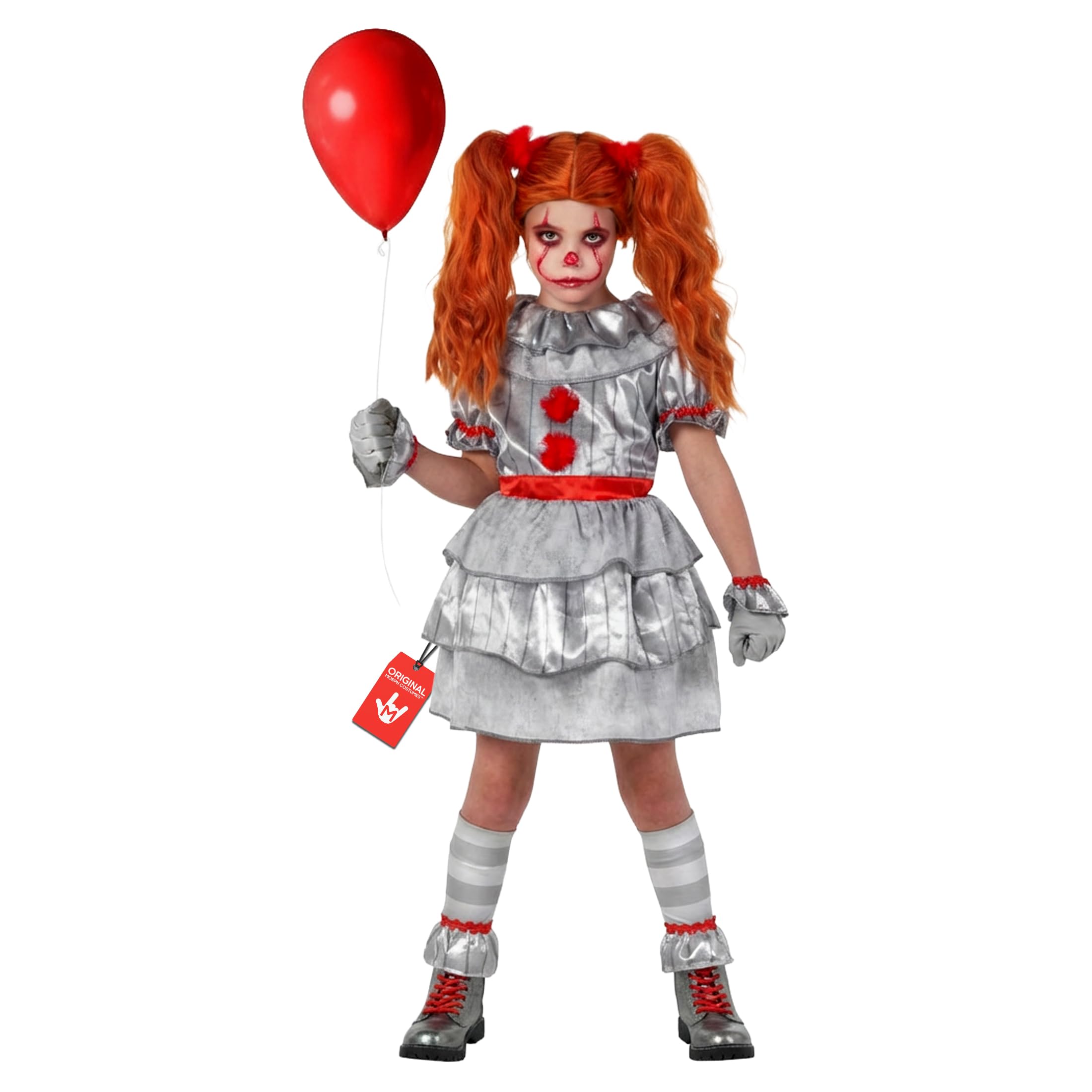 Morph Scary Clown Costume For Girls, Scary Clown Costume For Kids Girls, Halloween Costumes For Kids, Girl Movie Character Costumes, S