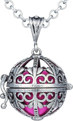 Amazon ミュージカルボール オルゴールボール ネックレス ハーモニーボール ペンダント モーブ ネックレス 通販