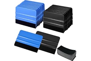 Gomake 20 Pack Vinyl Squeegee With Felt Fabric for Tint Film Decal Application Tool, Vinyl Wrap Installation, Wallpaper Smoot