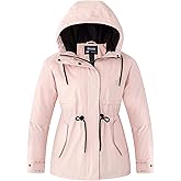 Skieer Women's Waterproof Ski Jacket Hooded Winter Puffer Jacket Warm Snow Coat