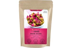 FullChea - Dried Rose Buds 114g - Premium Food-grade Fragrant Rosebuds Dried Flowers - Perfect Choice For Rose Tea, Baking, C