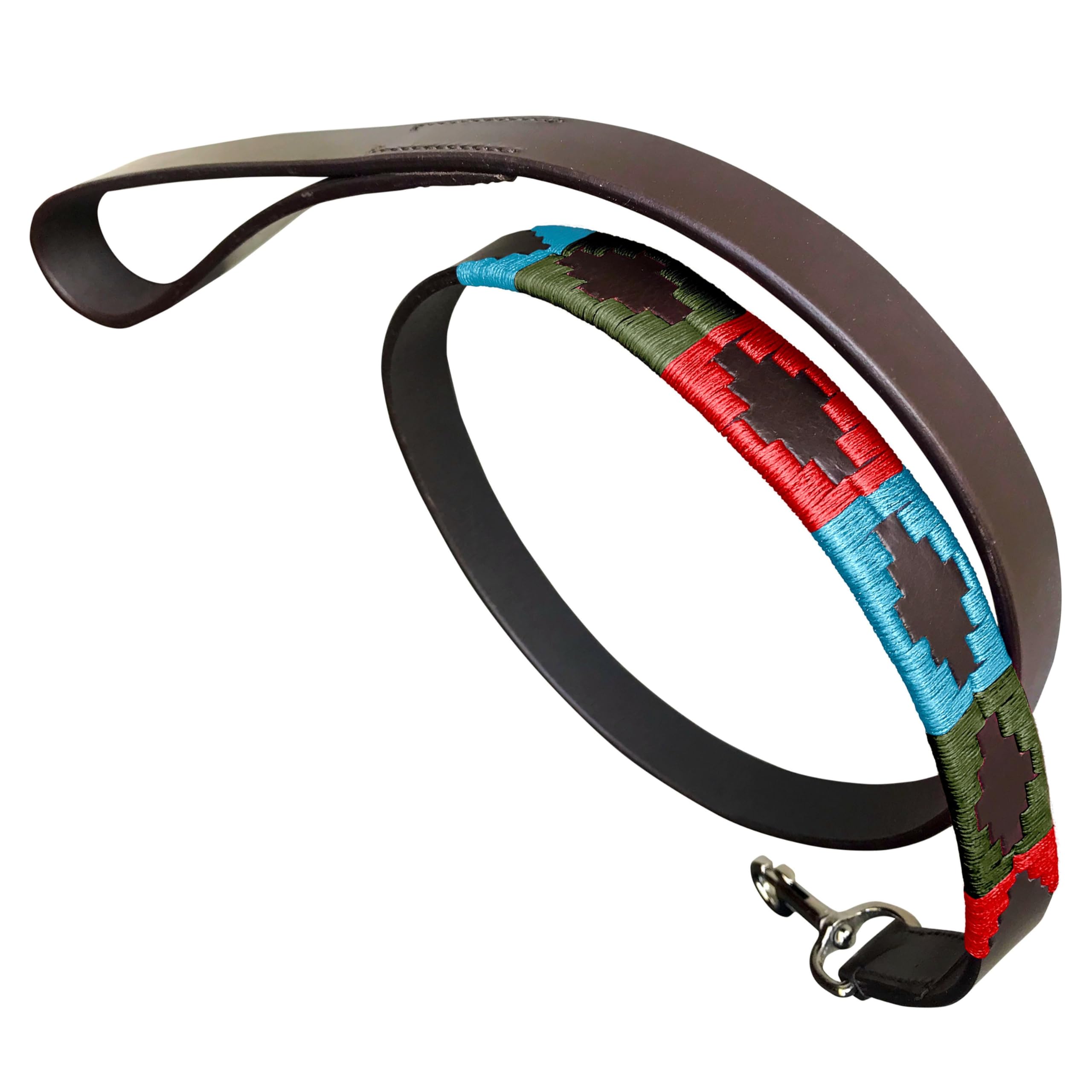 Carlos Diaz Genuine Leather Waxed Embroidered Polo Dog Lead